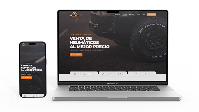 Sitio web Pelletti Neumáticos